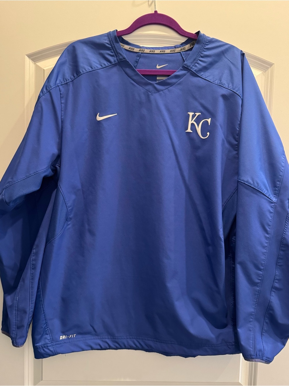 Nike Royal Blue Kansas City Royals Pullover, Large, Like New